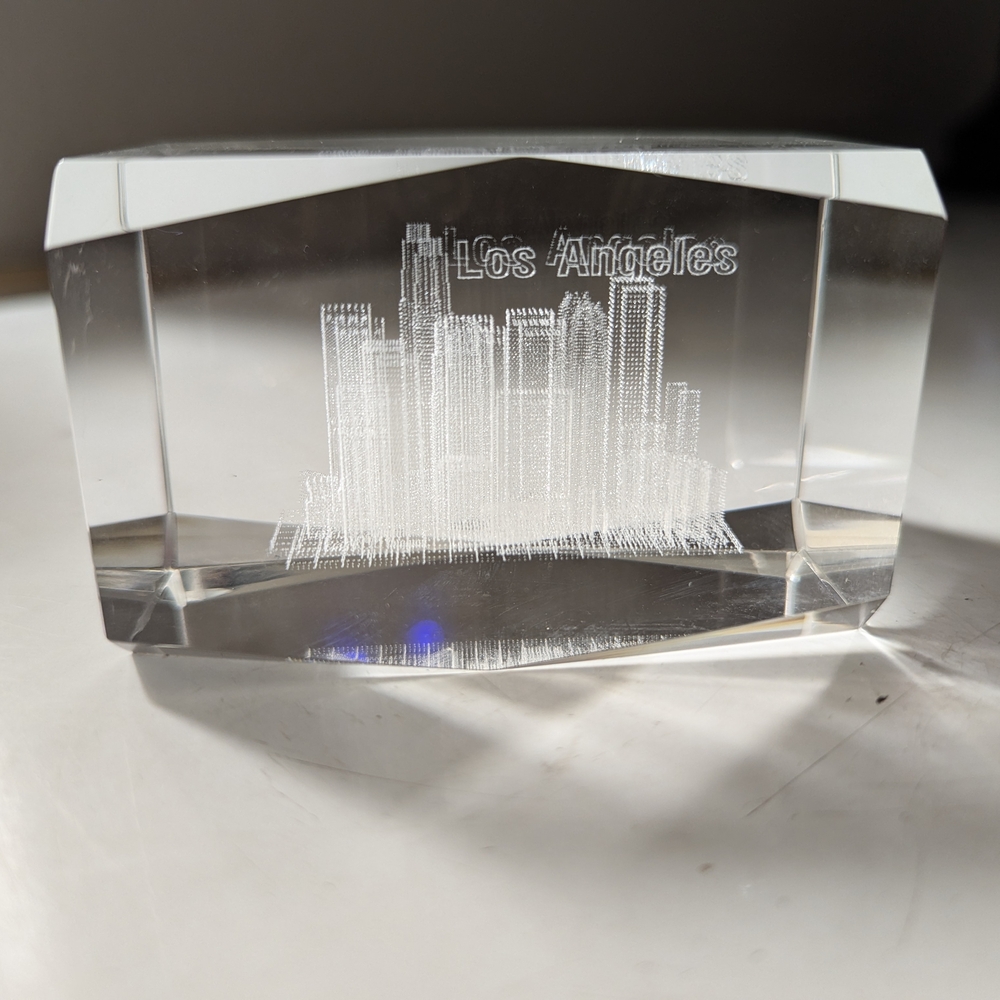 Crystal Los Angeles Skyline Art Piece